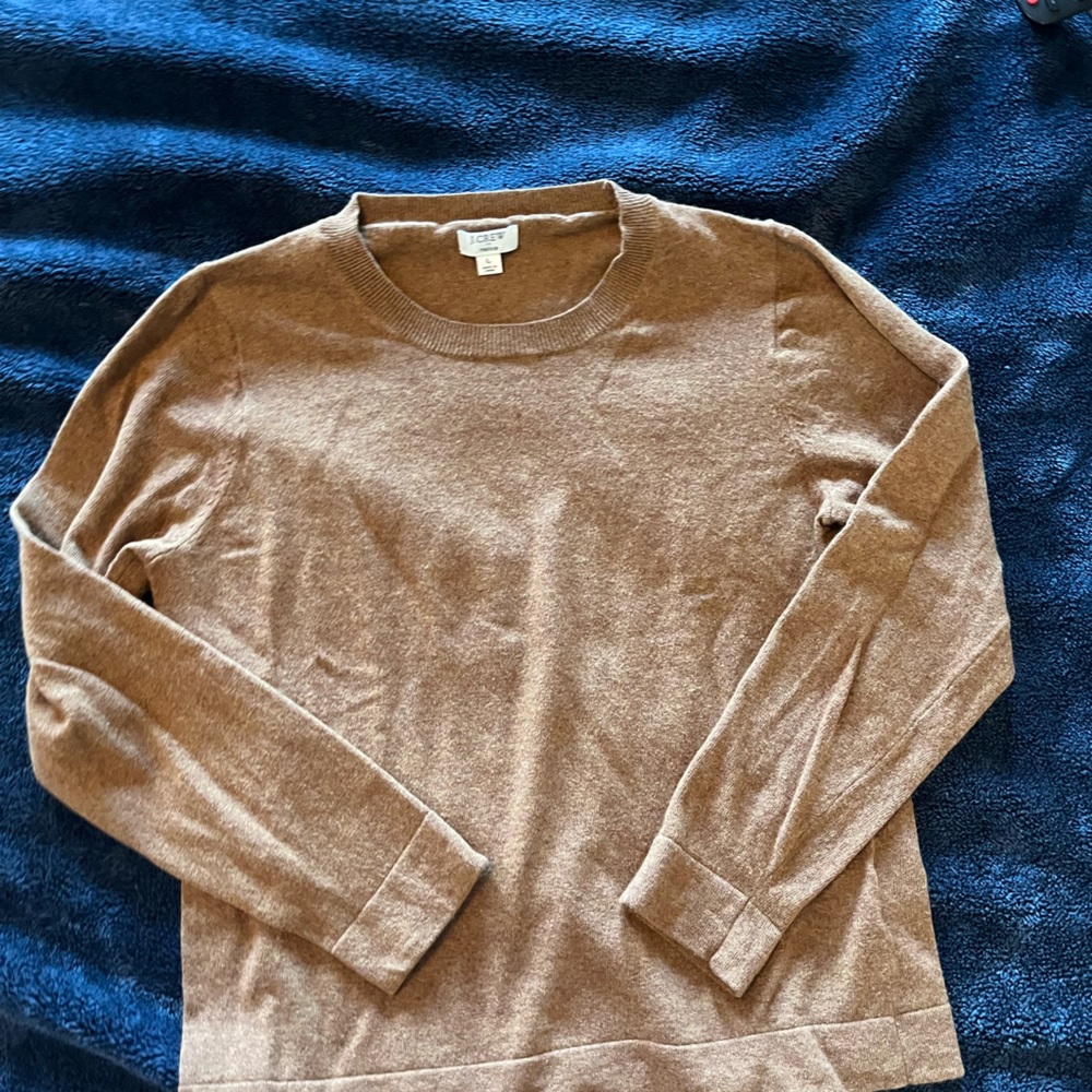 Jcrew tan teddie sweater